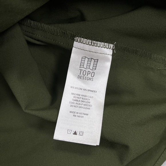 Topo Designs Tech Shirt Mens Large Green Snap Up Front Nylon Blend Gorpcore - Picture 10 of 12